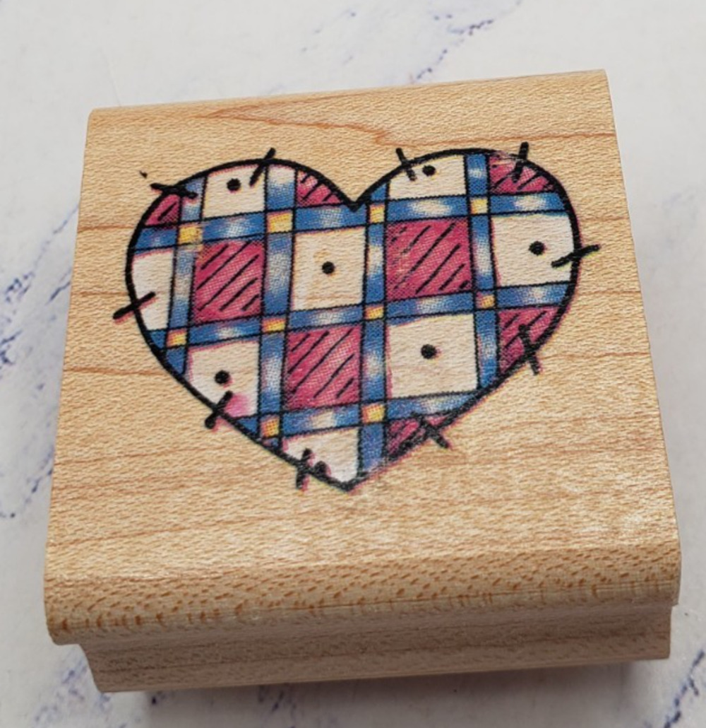 Rubber Stampede Country Quilted Heart Wood Mounted Rubber Stamp